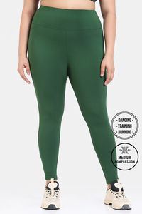 Zelocity True Curv Quick Dry Gym Leggings - Green Pastures — thumbnail 2